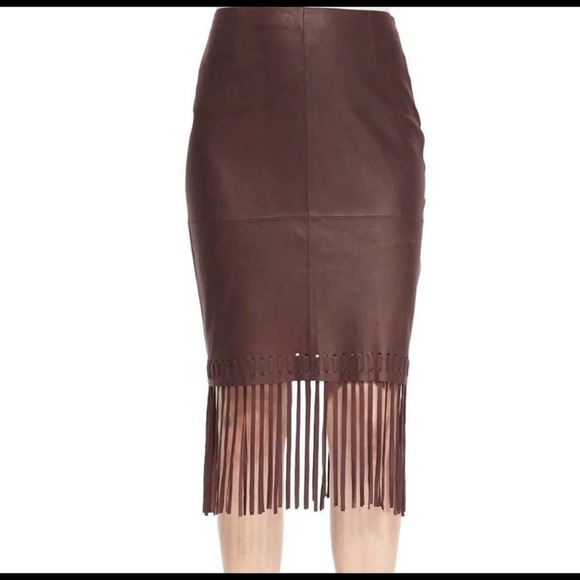 Elizabeth and James Dresses & Skirts - Elizabeth and James Leather Fringe Skirt Size 6